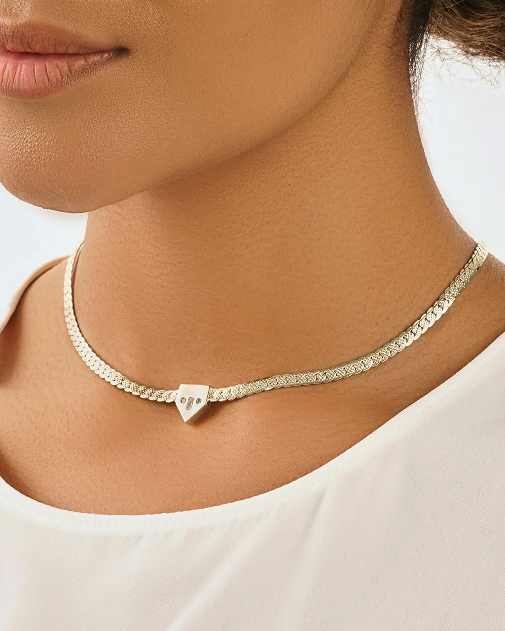 Catherine CZ & Chain Choker Necklace