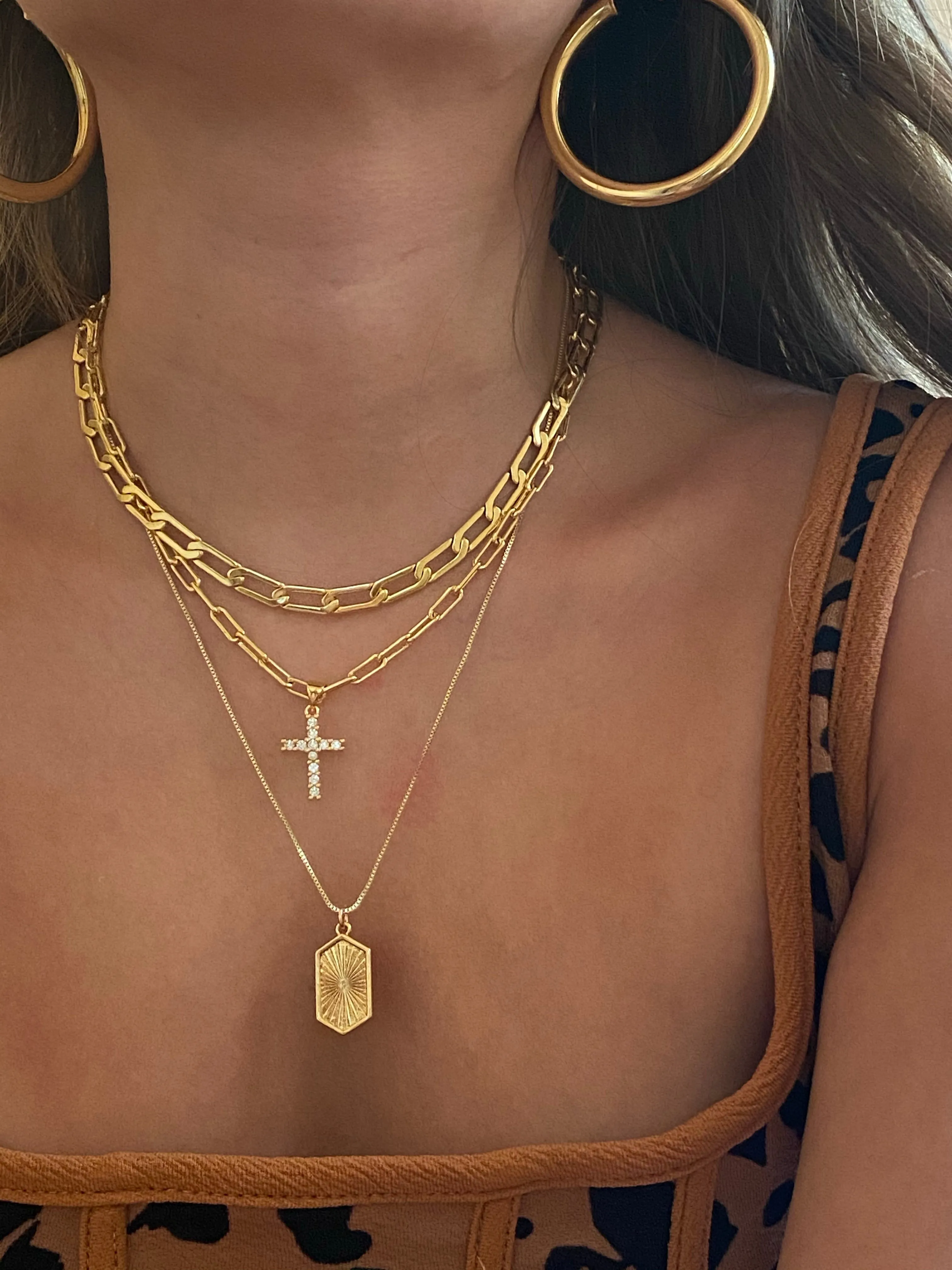 Chunky Paperclip Necklace - Gold Filled