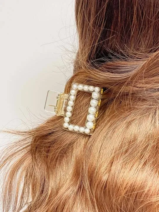 Classic Pearl Claw Clips: Clear