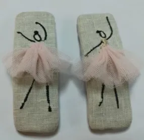 clip 2pc ballerina clips - natural linen