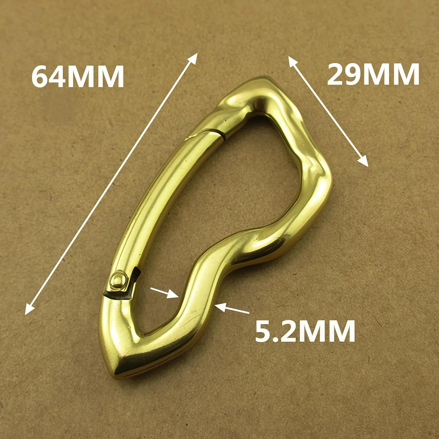 Cool Cute Carabiner Keychain - Y2K Black Irregular Key Ring for Backpacks, Keys, Gifts