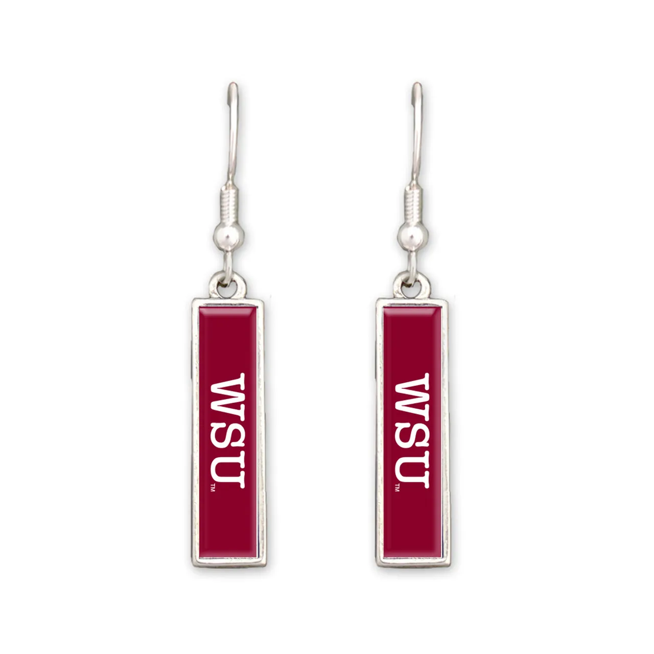 Crimson WSU Dangle Earrings