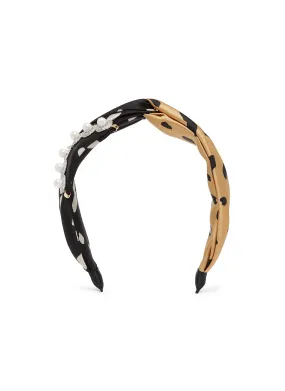 CRYSTAL PEARL EMBELLISHED CLIP HEADBAND
