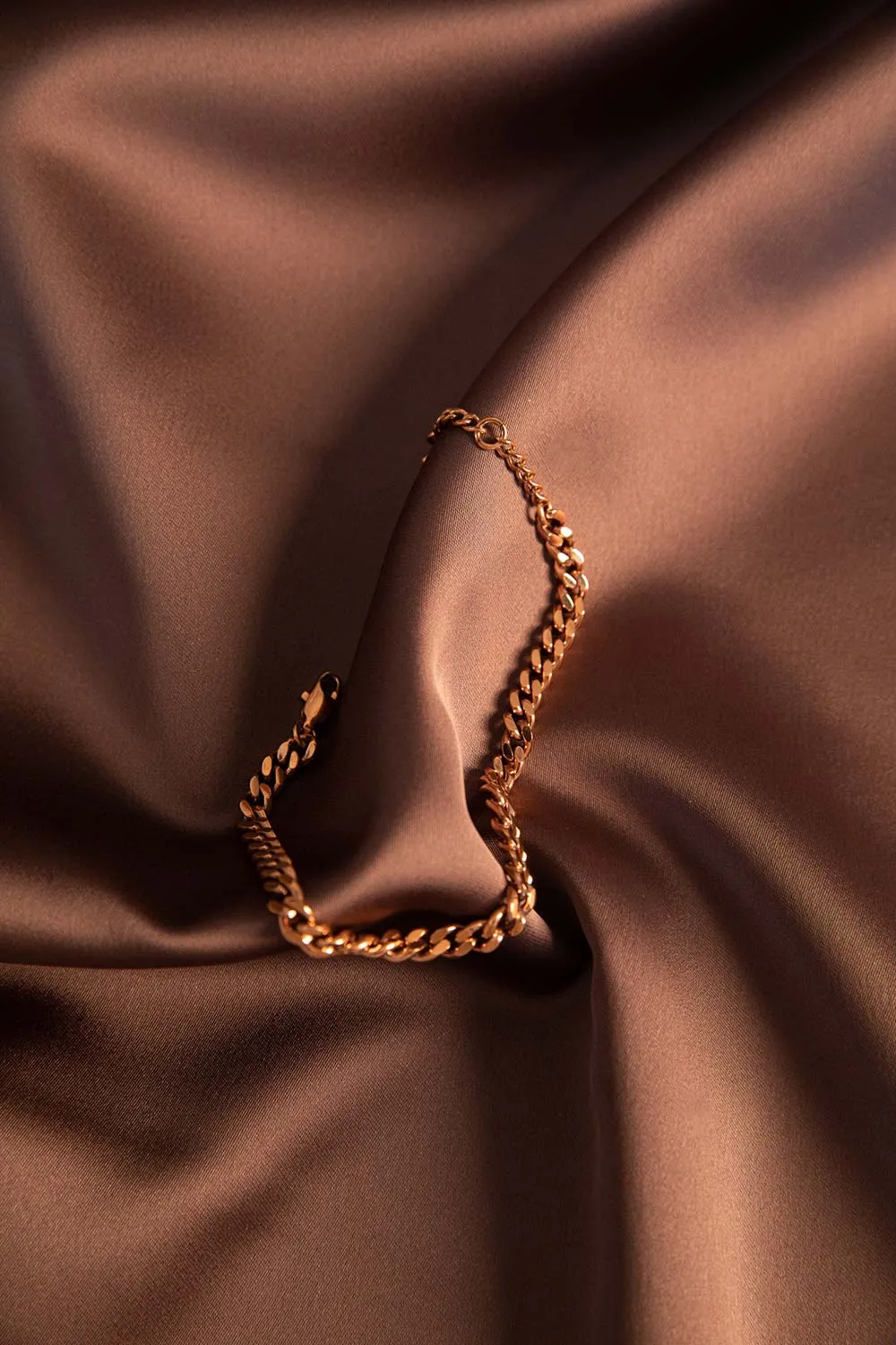 Curb Bracelet 14K Rose Gold Plated