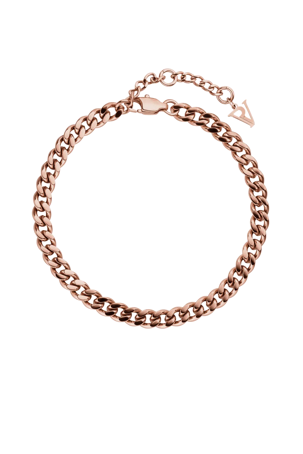Curb Bracelet 14K Rose Gold Plated