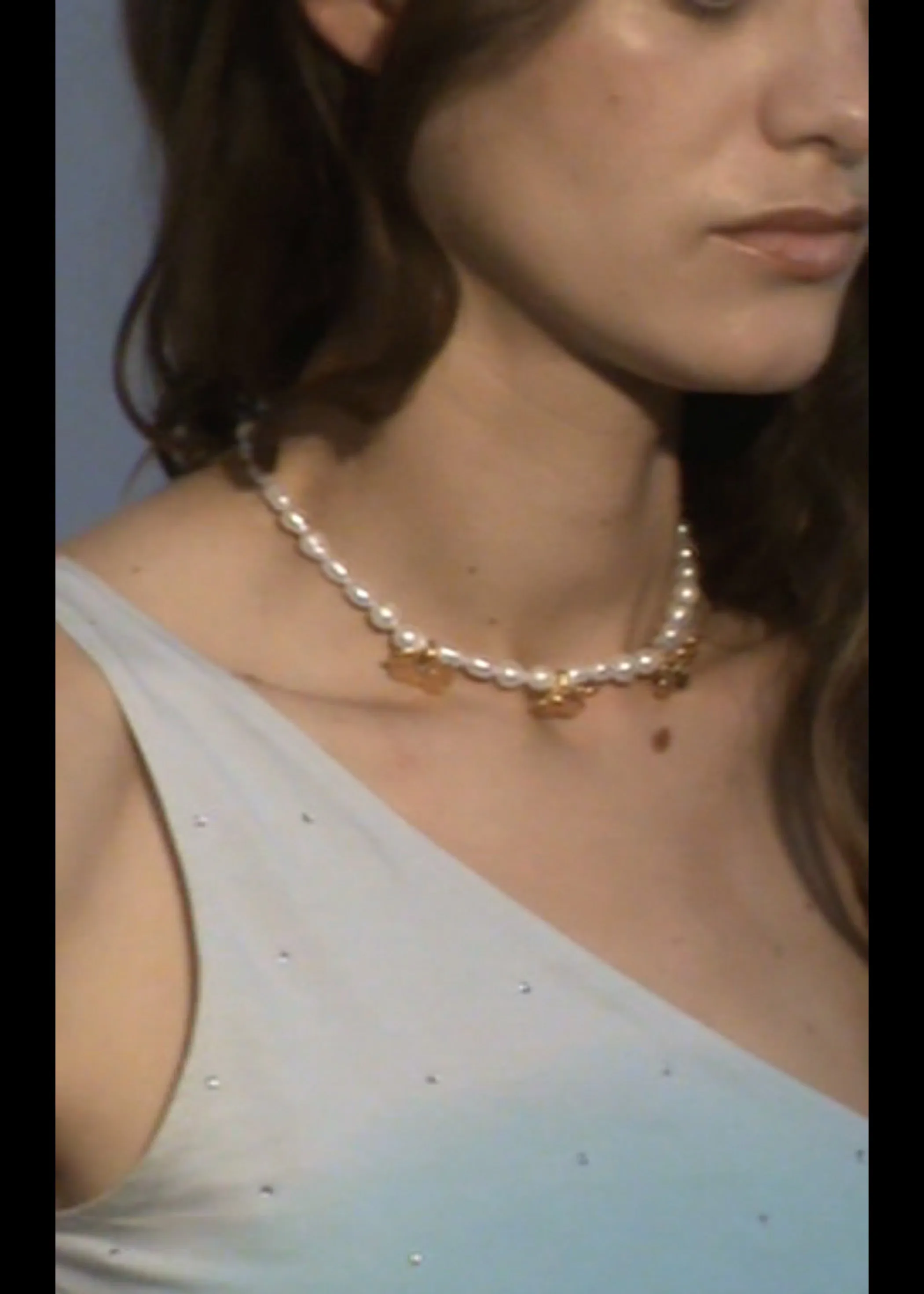 Daisy Pearl Choker - Fuchsia
