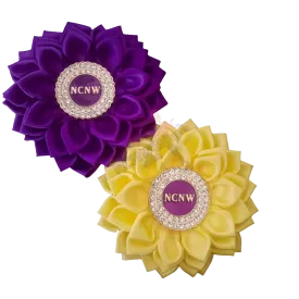 Deluxe Fancy Flower Brooch - Purple or Yellow
