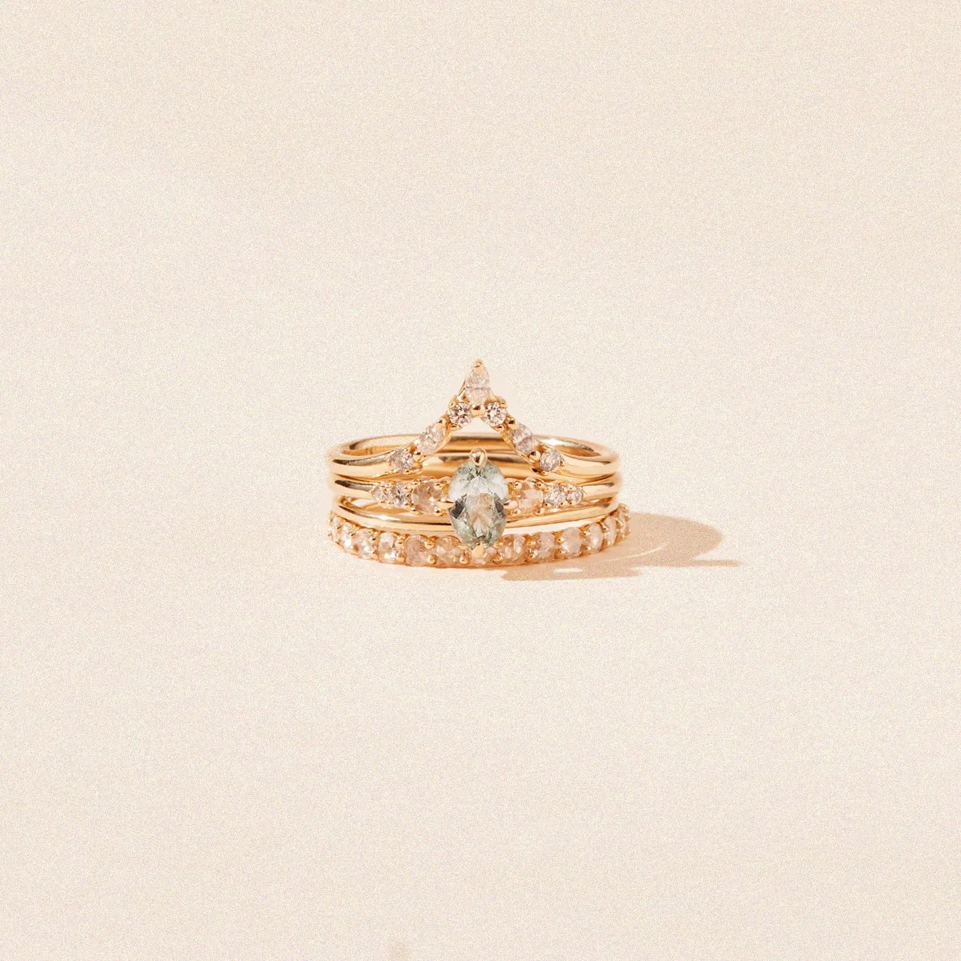 destiny’s glow one-of-a-kind - 14k yellow gold, oval cloud blue sapphire, white diamonds