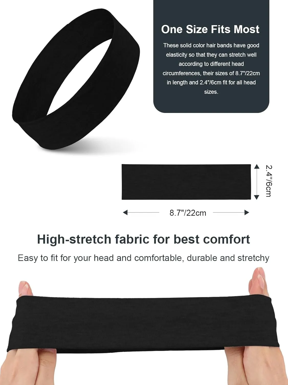 DRESHOW 8 Pack Headbands for Women Yoga Knotted Headbands Elastic Criss Cross Hair Accessories Sports Head Wrap Non Slip