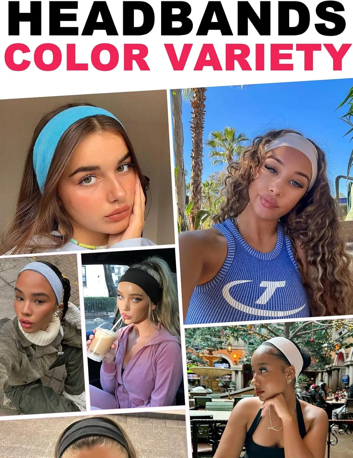 DRESHOW 8 Pack Headbands for Women Yoga Knotted Headbands Elastic Criss Cross Hair Accessories Sports Head Wrap Non Slip