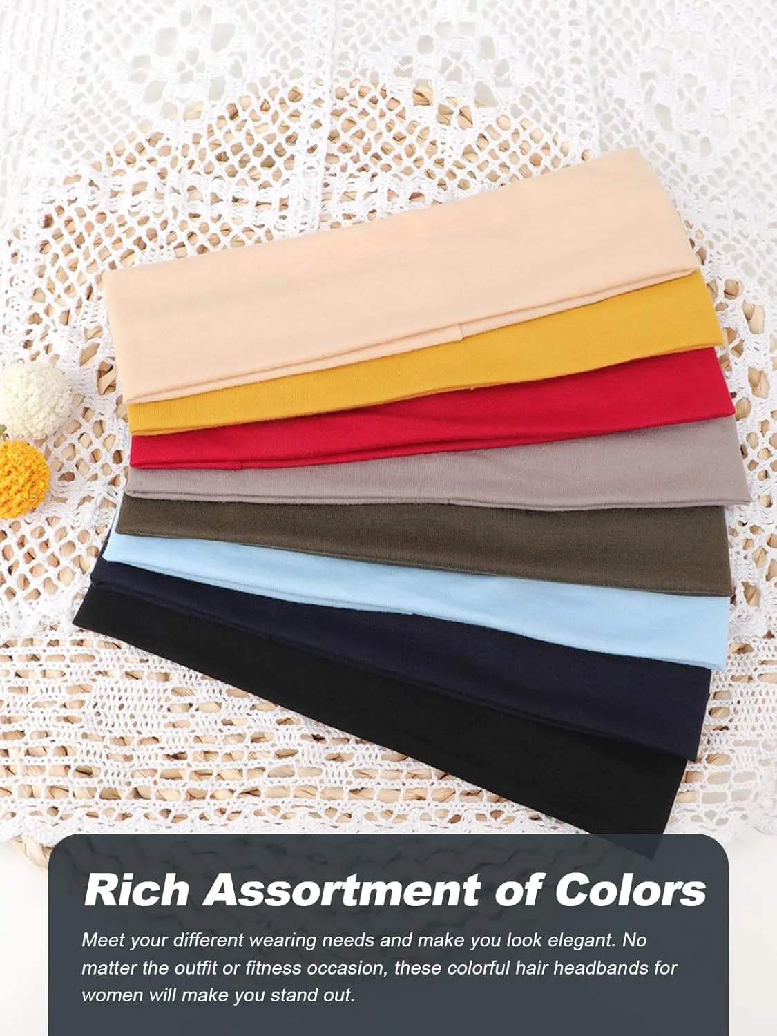 DRESHOW 8 Pack Headbands for Women Yoga Knotted Headbands Elastic Criss Cross Hair Accessories Sports Head Wrap Non Slip