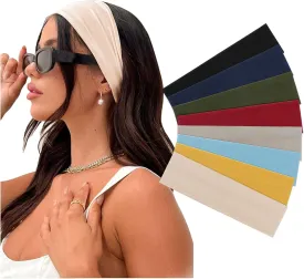 DRESHOW 8 Pack Headbands for Women Yoga Knotted Headbands Elastic Criss Cross Hair Accessories Sports Head Wrap Non Slip