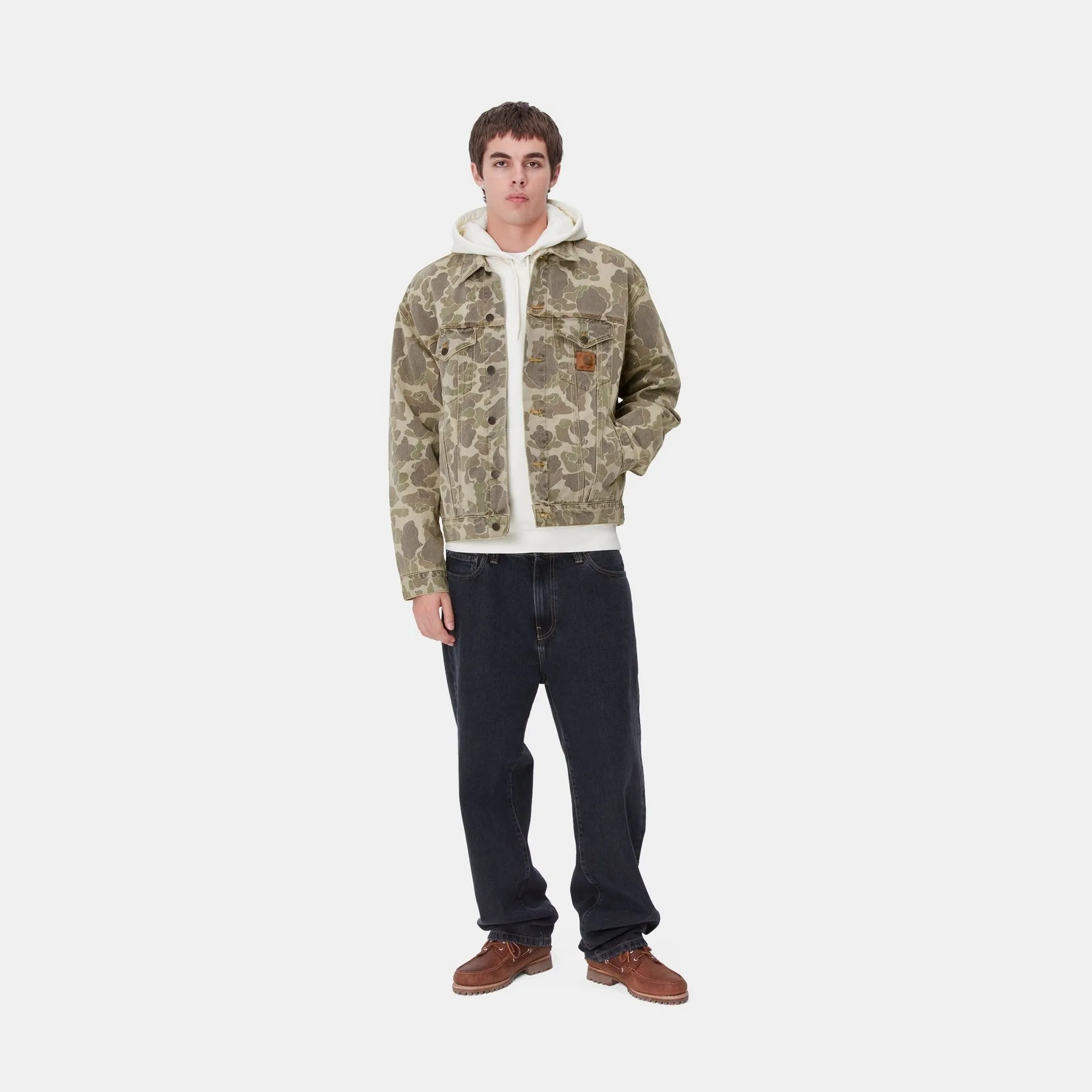 Black Duck Camo Patterned Helston Jacket with Bleached Effect