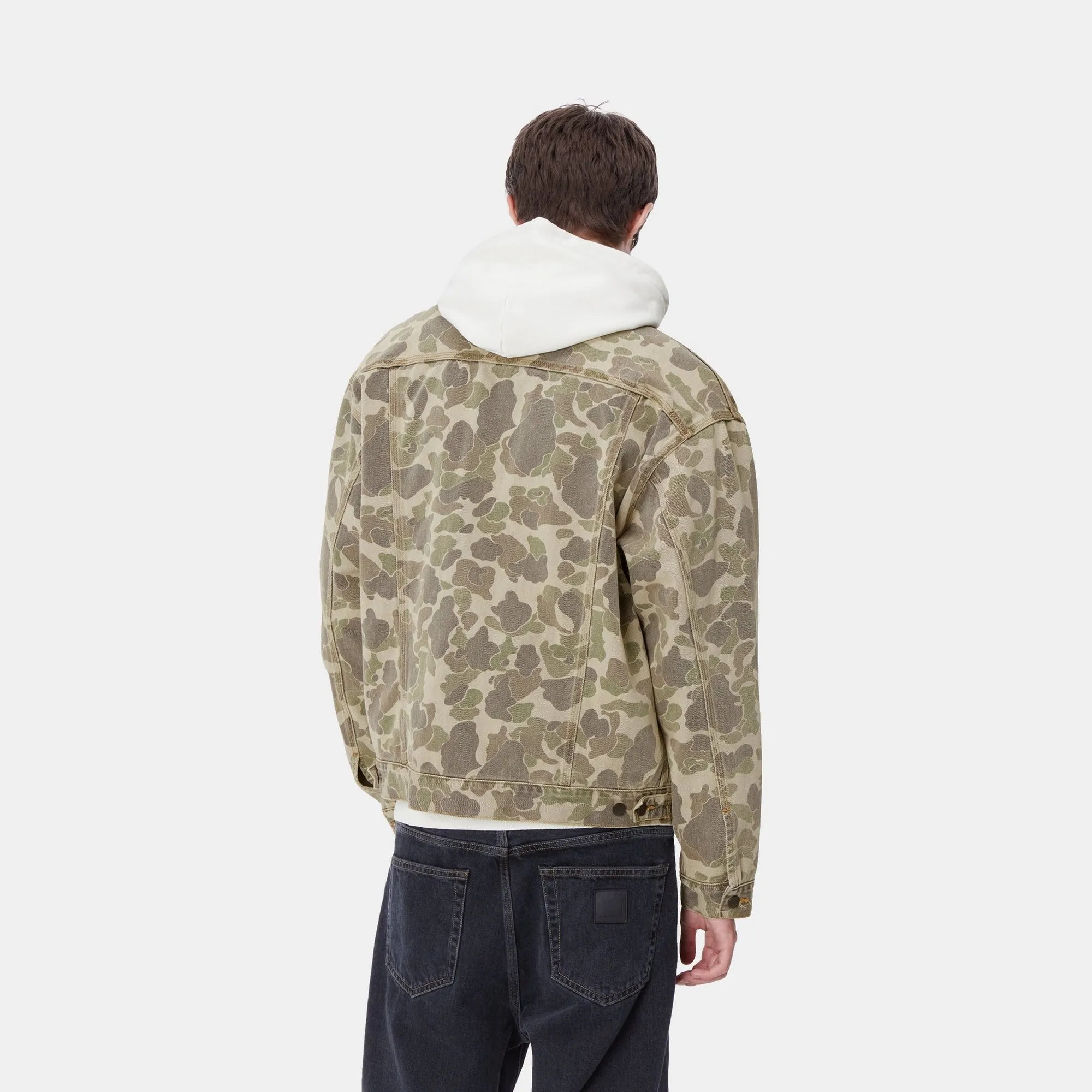 Black Duck Camo Patterned Helston Jacket with Bleached Effect