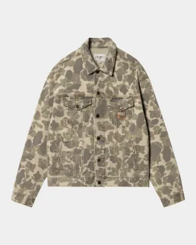 Black Duck Camo Patterned Helston Jacket with Bleached Effect