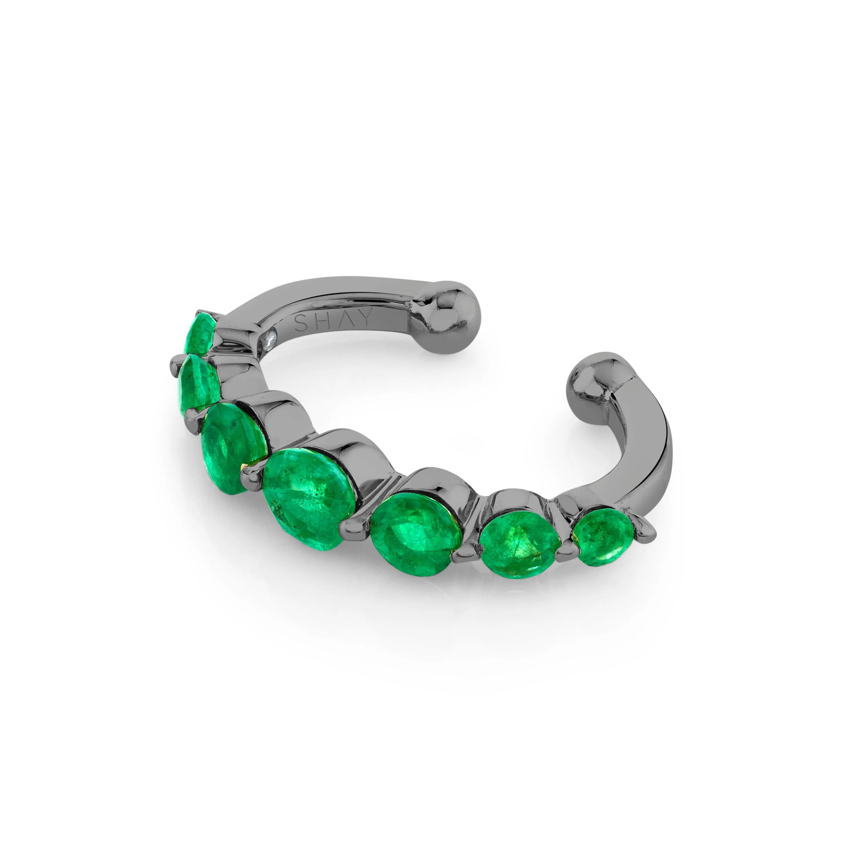 EMERALD GRADUAL ROUND EAR CUFF