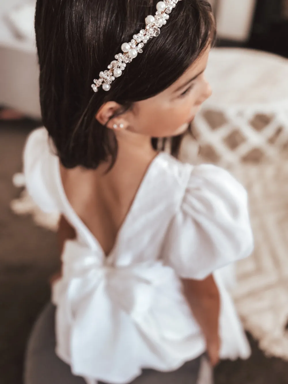 Evelyn Girls Pearl Headband