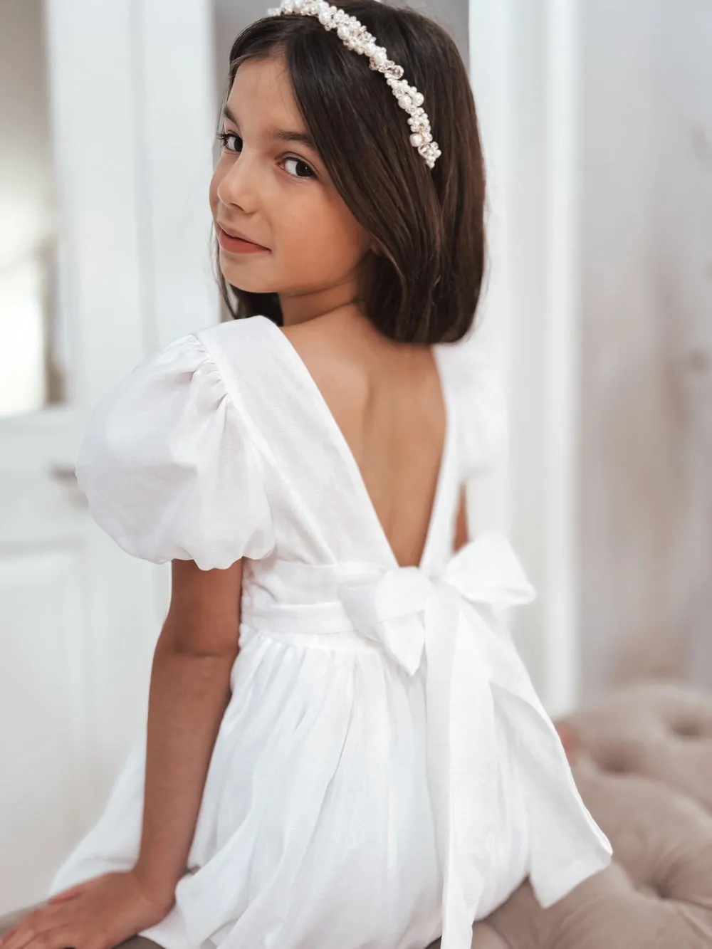 Evelyn Girls Pearl Headband