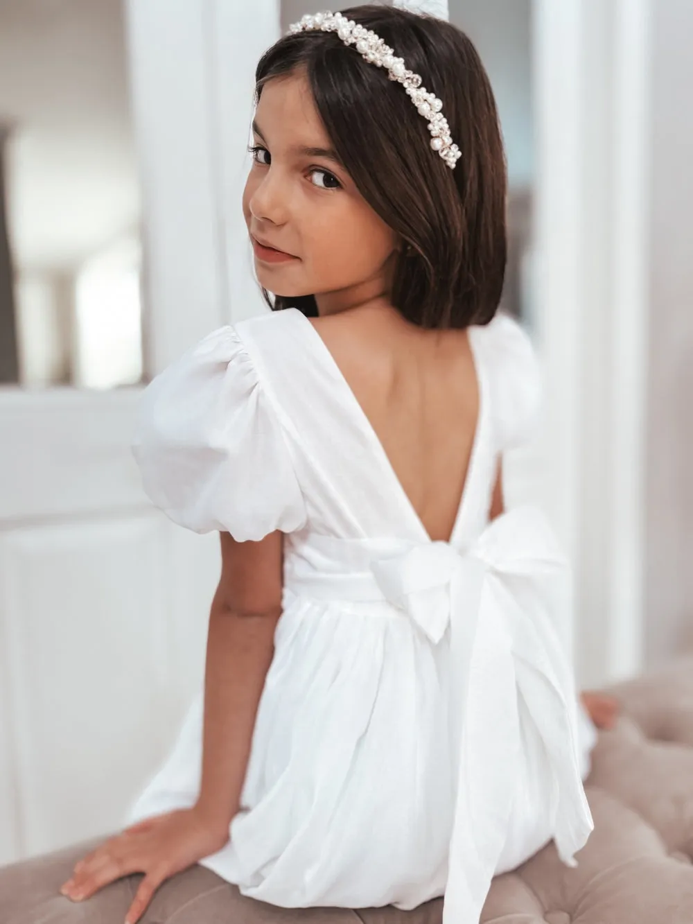 Evelyn Girls Pearl Headband