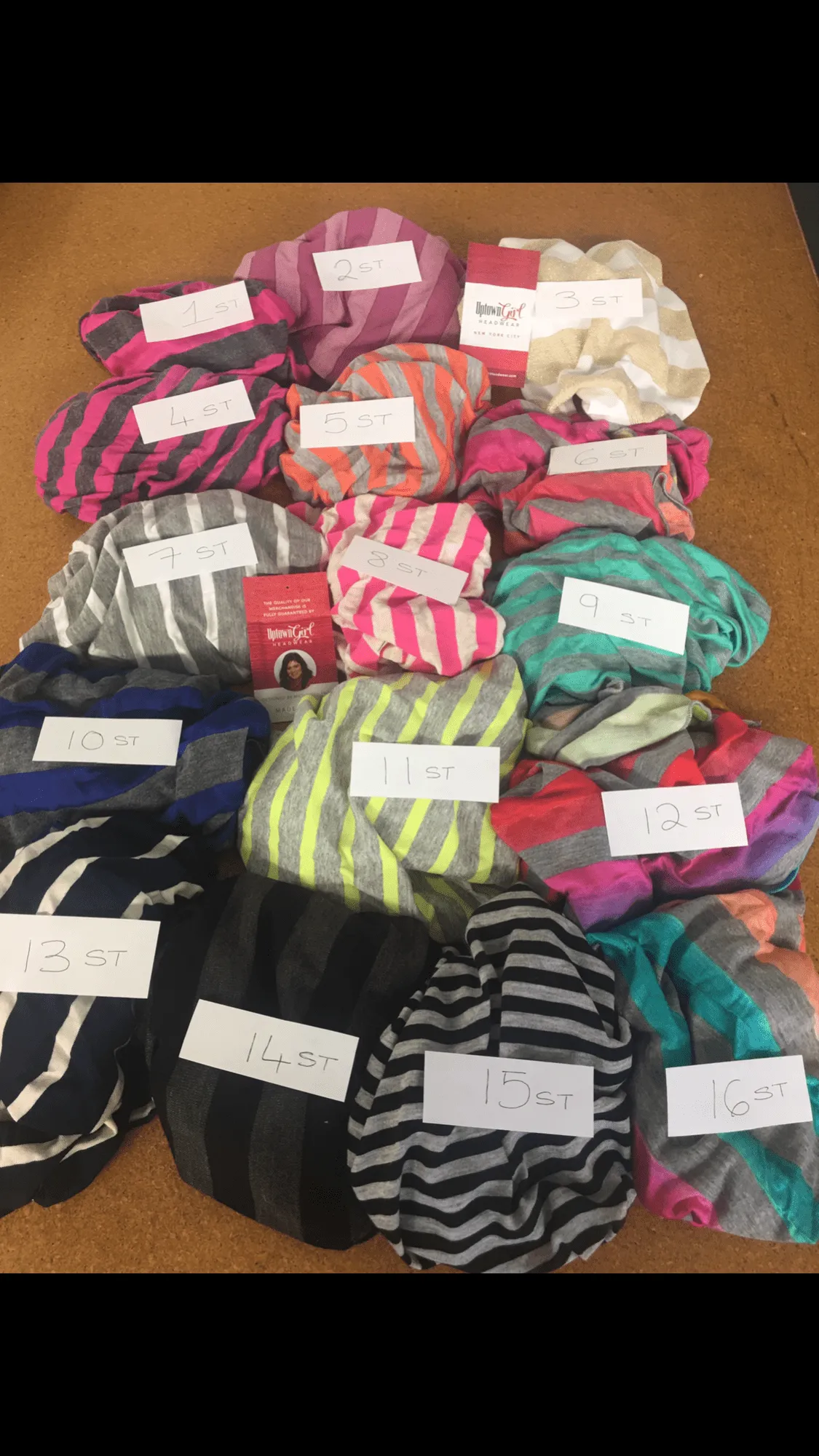 Exercise Hijab | Colorful Fun Headwear Striped Jersey Knit Pre-Tied Headscarf. Made in USA