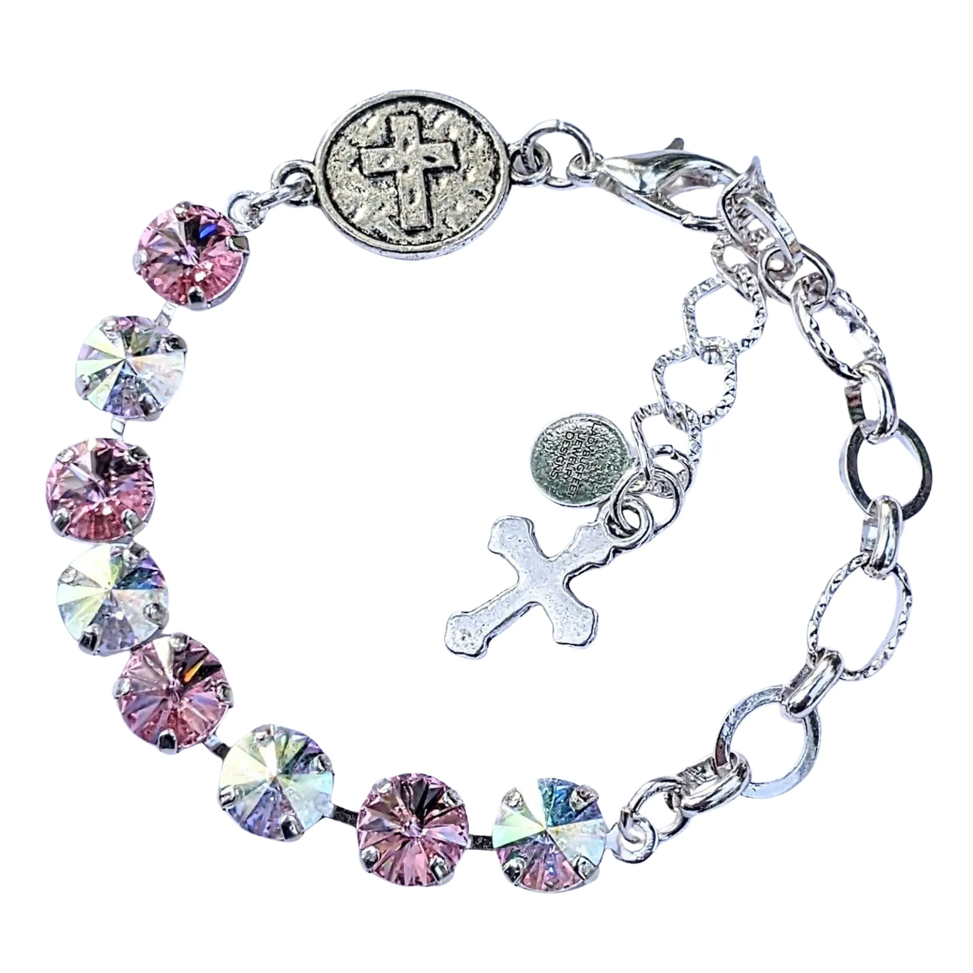 Faceted Crystal Cross Bracelet