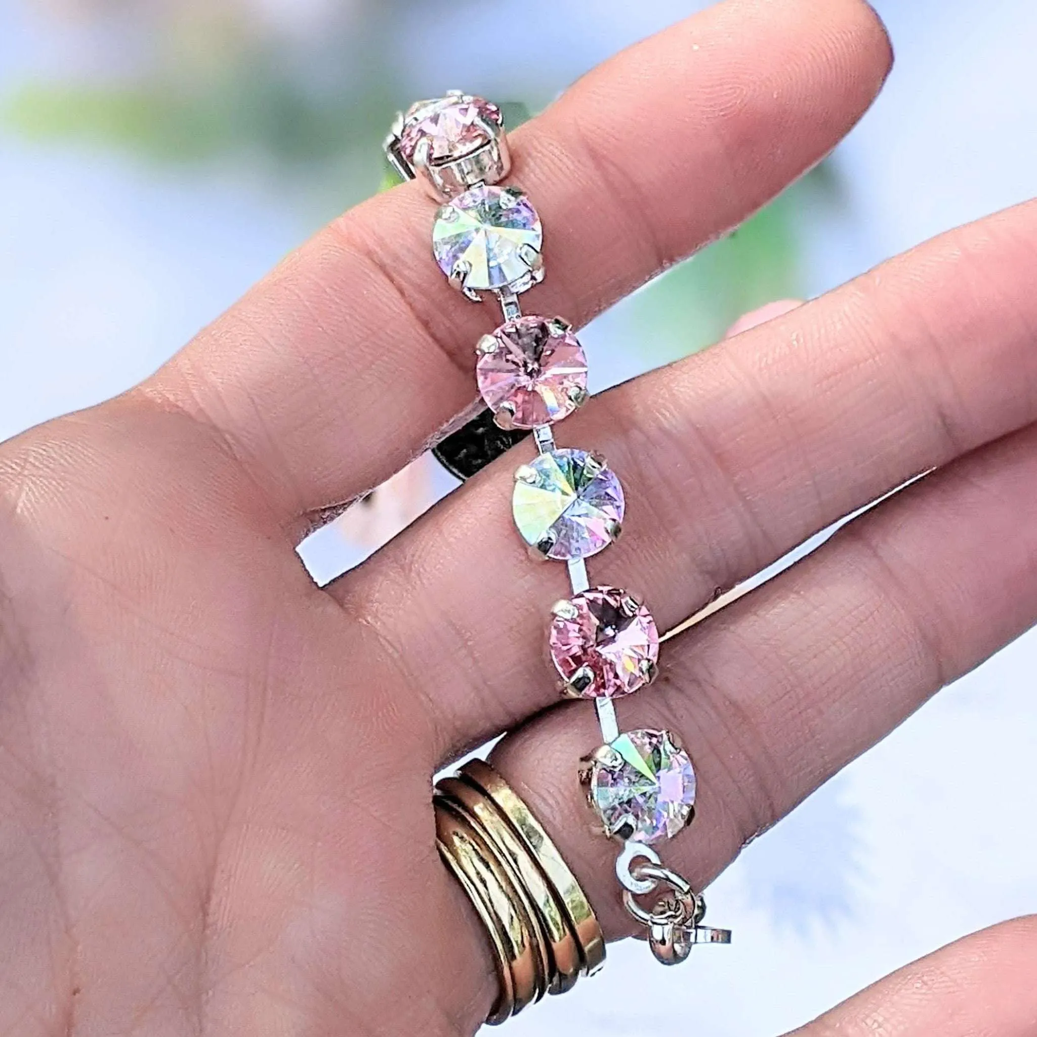 Faceted Crystal Cross Bracelet