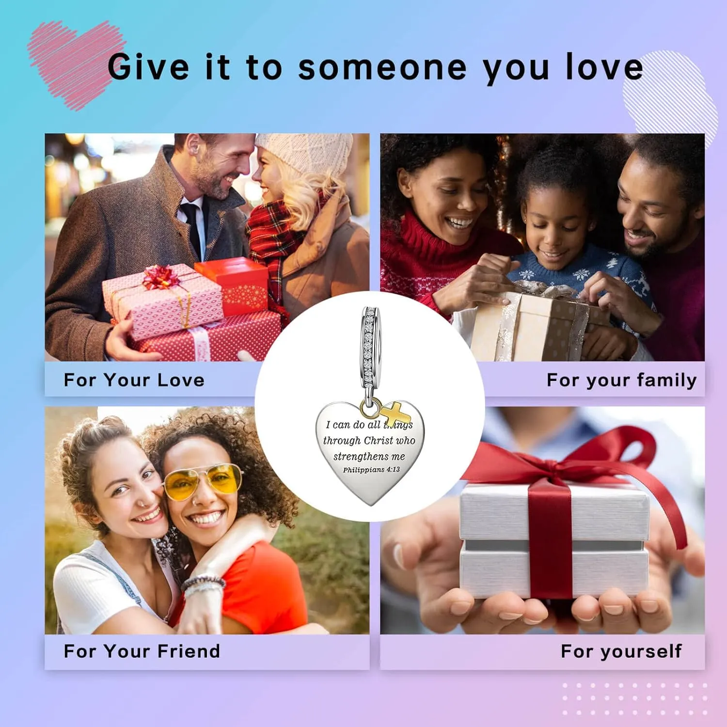 Family Love Mother Daughter Grandma Charm 925 Sterling Silver fits Bracelets Necklace Pendant Bead Charms Jewelry Gift for Women Family Friends