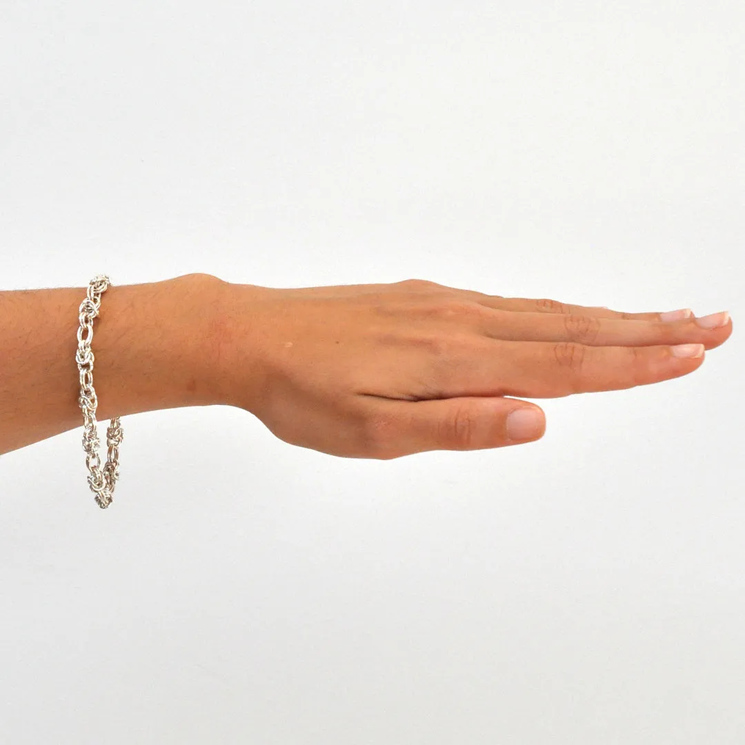 Fancy Link Silver Bracelet