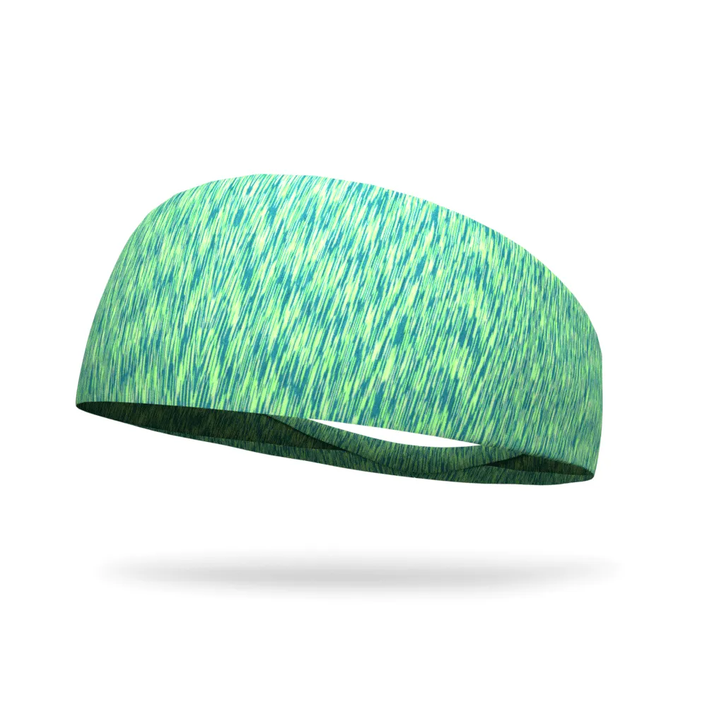 Fashion Green and Blue Static Organic Headband - 4" and 3" Tapered