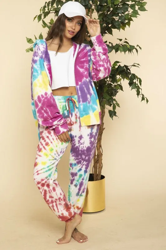 FIREWORK TIE DYE ZIP UP