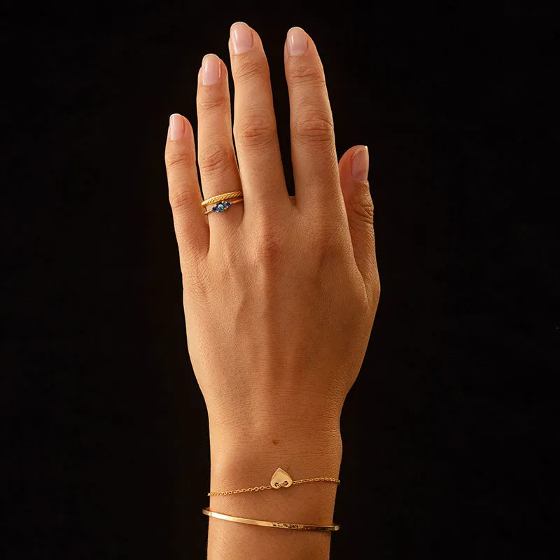 Florence Ring, Blue Sapphire, 9kt Yellow Gold