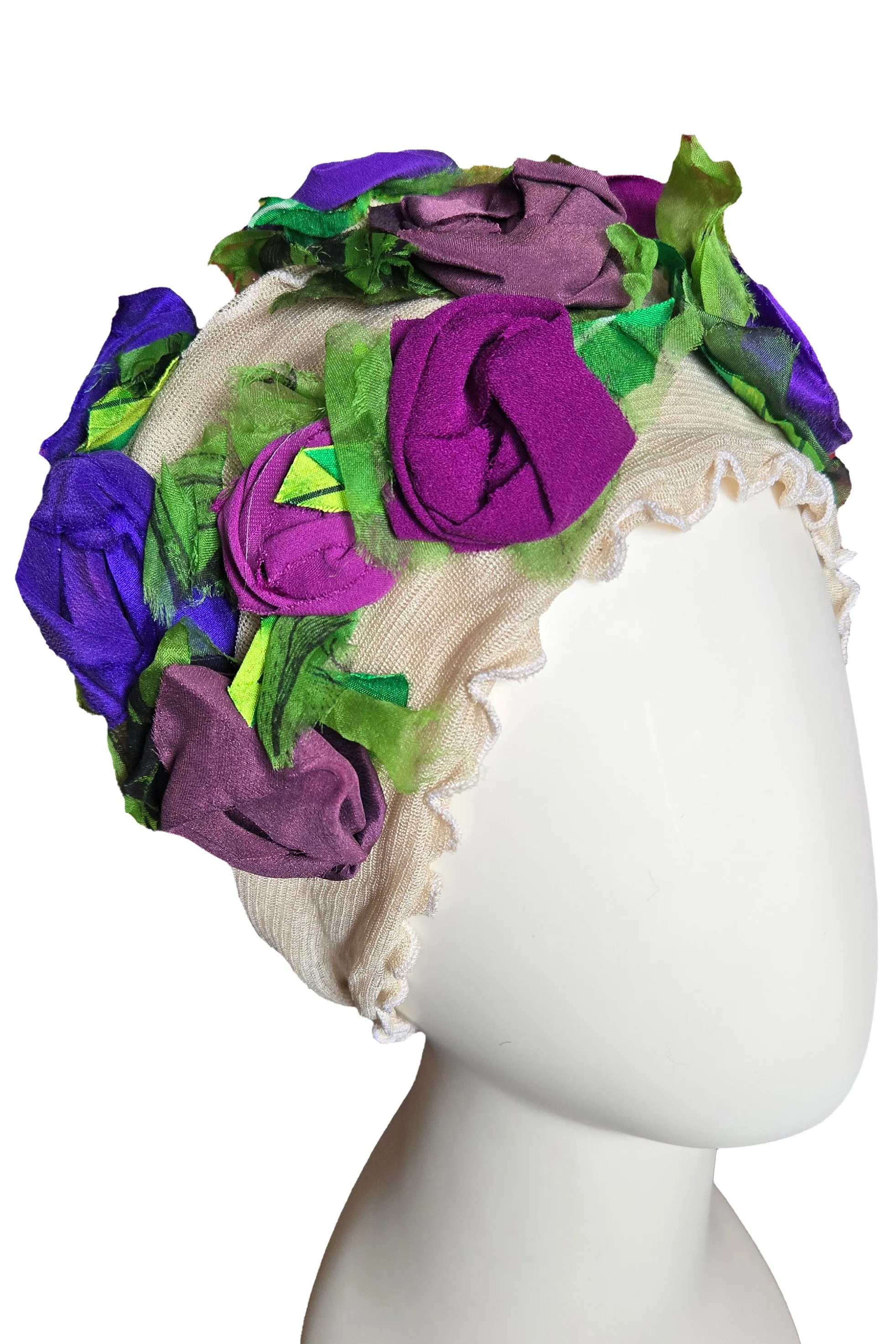 Flower Collar Headband - Tea Stained & Purple