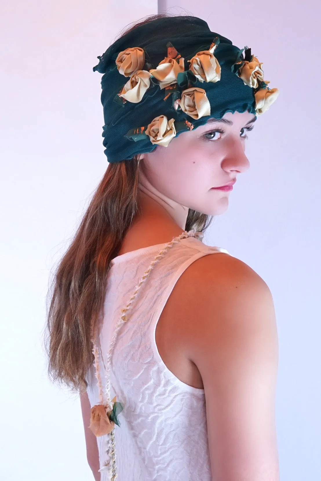 Flower Collar Headband - Tea Stained & Purple