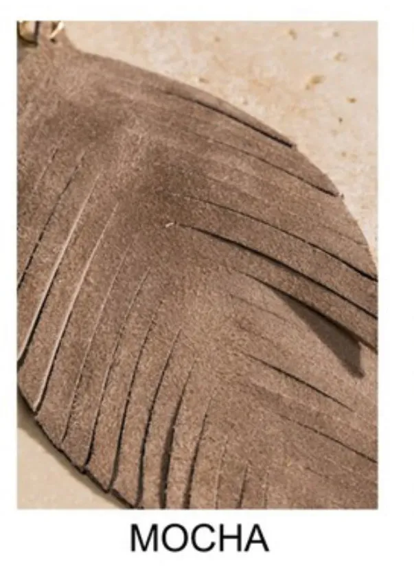 Genuine Leather Leaf Earrings