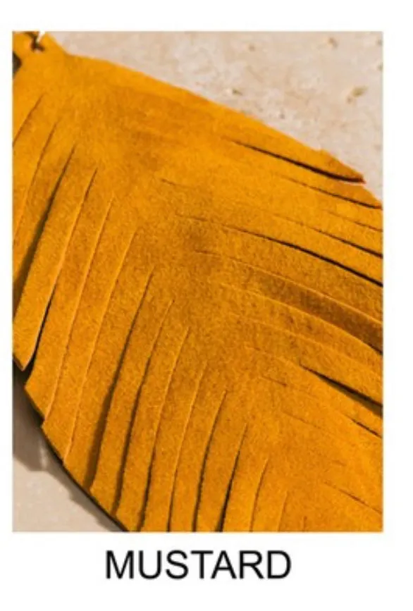 Genuine Leather Leaf Earrings