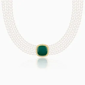 Golden Evergreen Pearl Choker