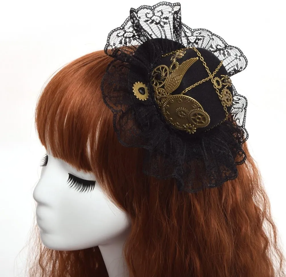 GRACEART Steampunk Mini Top Hat for Women Headwear Costume Accessories