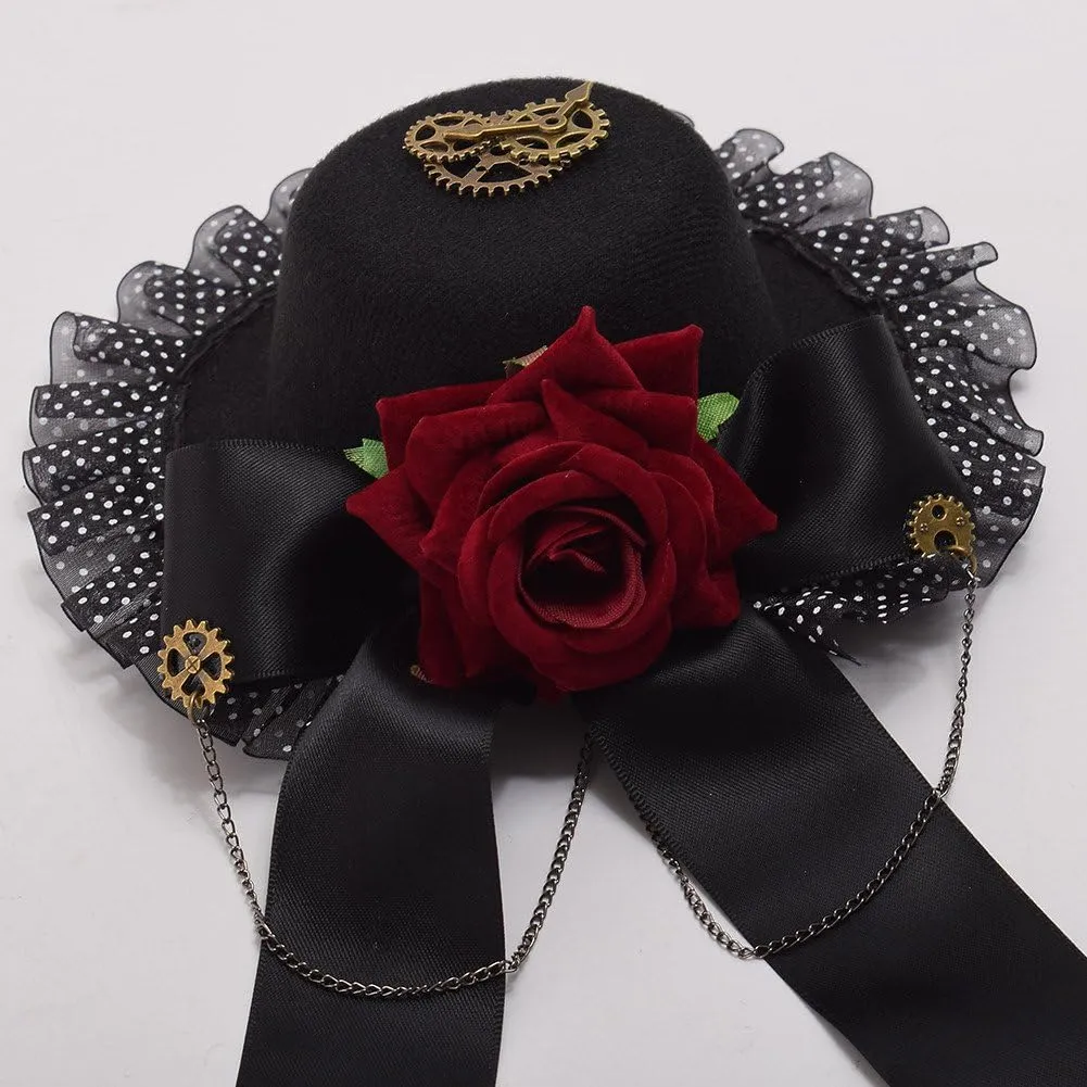 GRACEART Steampunk Mini Top Hat for Women Headwear Costume Accessories