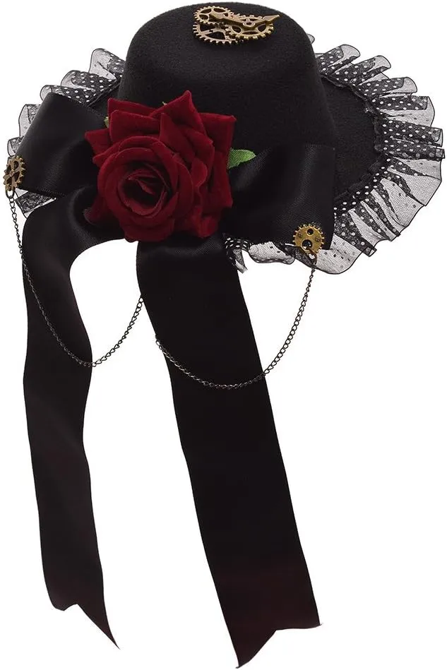 GRACEART Steampunk Mini Top Hat for Women Headwear Costume Accessories