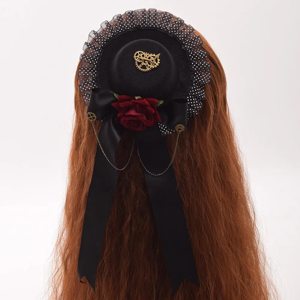 GRACEART Steampunk Mini Top Hat for Women Headwear Costume Accessories