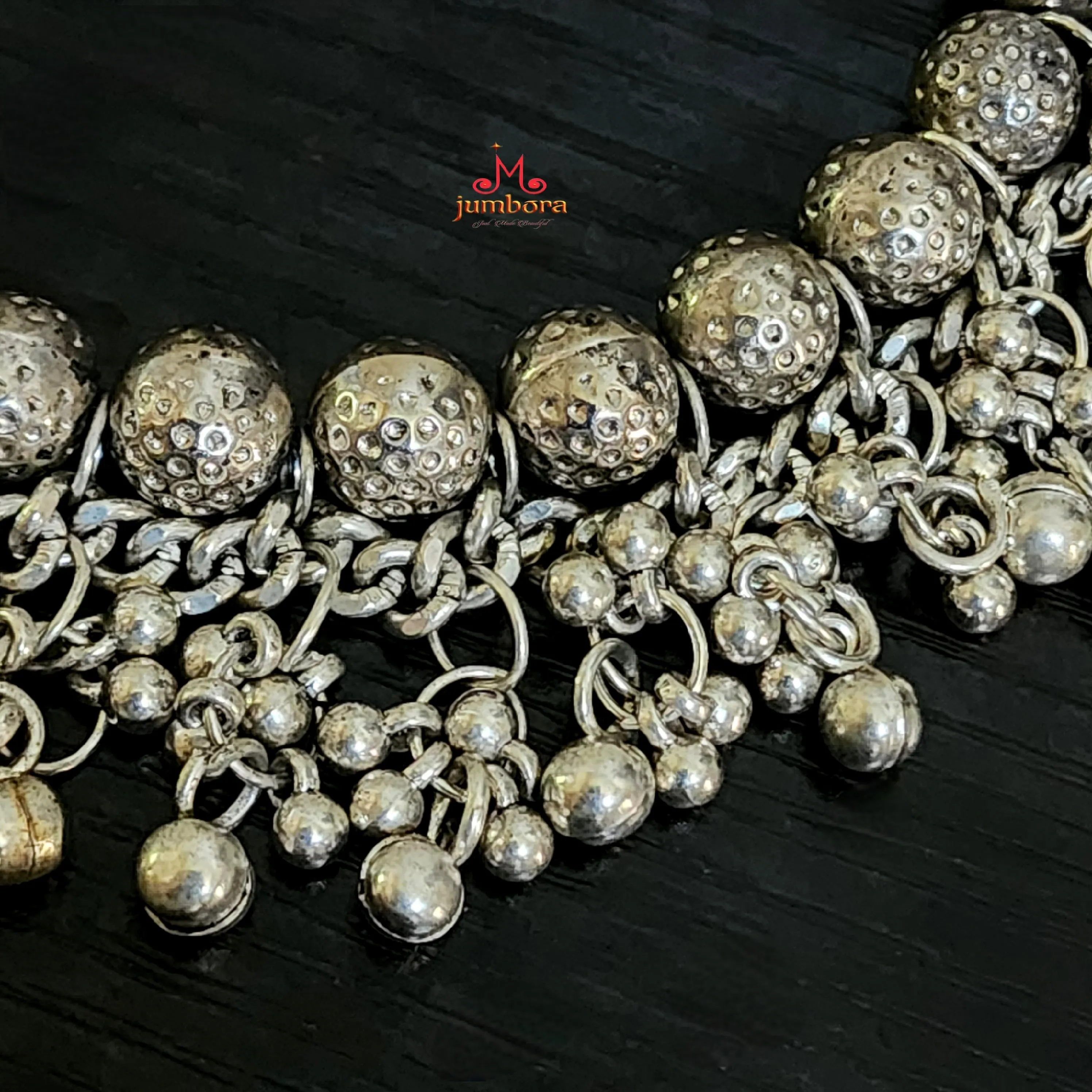 Gungaroo Oxidized German Silver Ball Necklace