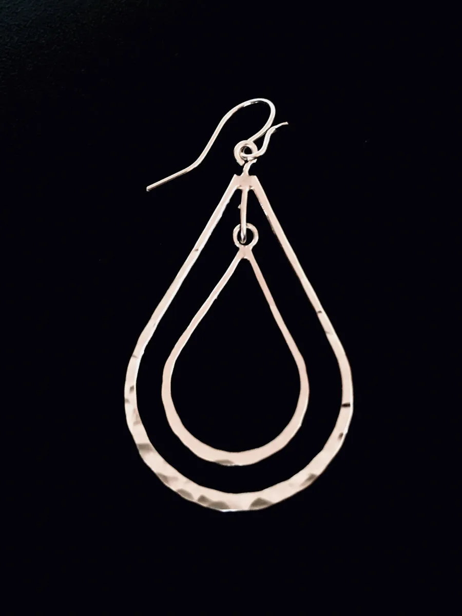 Hammered Teardrop Statement Earrings