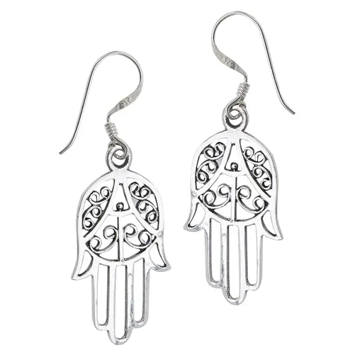 Hamsa Filigree Earrings