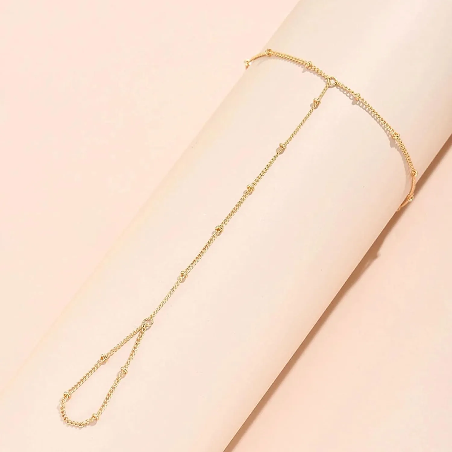 Hand Chain Dainty Gold Hand Chain Bracelet for Women Stack Ring Bracelet Hand Chain Boho Jewelry Set for Women Trendy Gifts