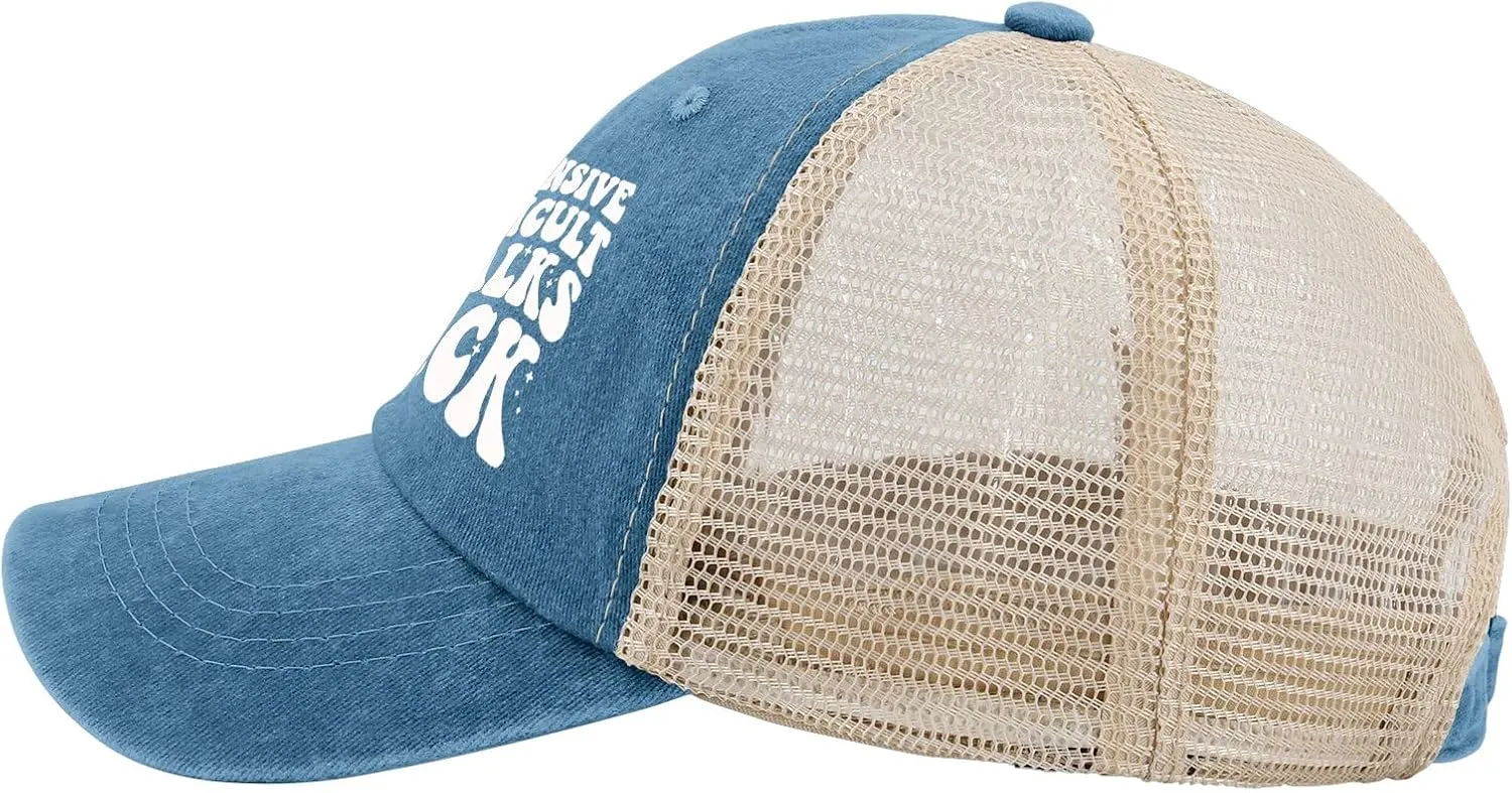 Hat for Womens Fashion Denim Hat Mens AllBlack Ball Cap Fashionable Unique Gifts for Nanny