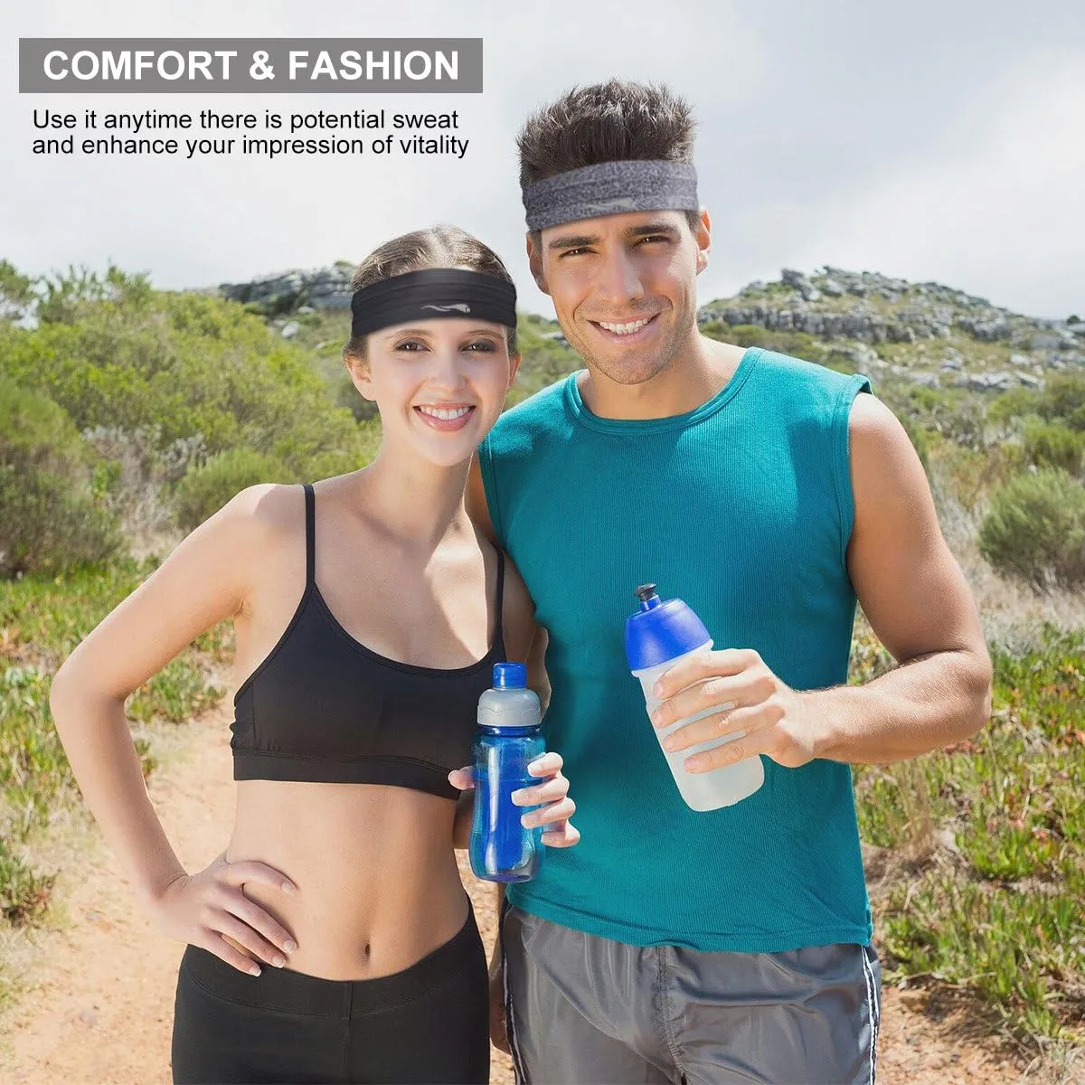 Headbands Sweatbands for Women MenSuper Absorbent Sports Headband  Nonslip Stretchy Sweat Bands Headbands Soft Workout Head Bands Hairband Sweatband for Fitness Exercise