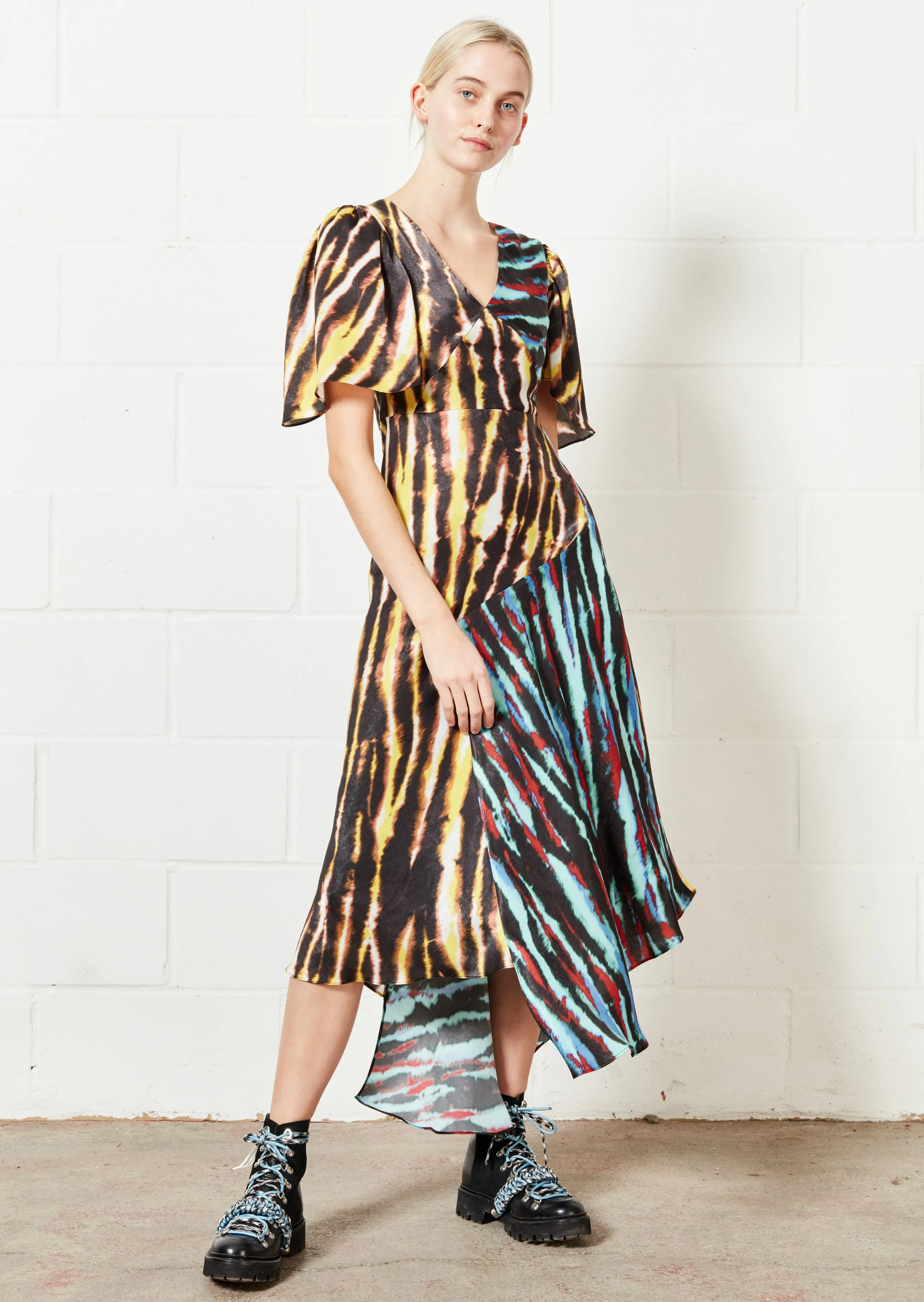 House of Holland Mixed Tie Dye Midi Dress