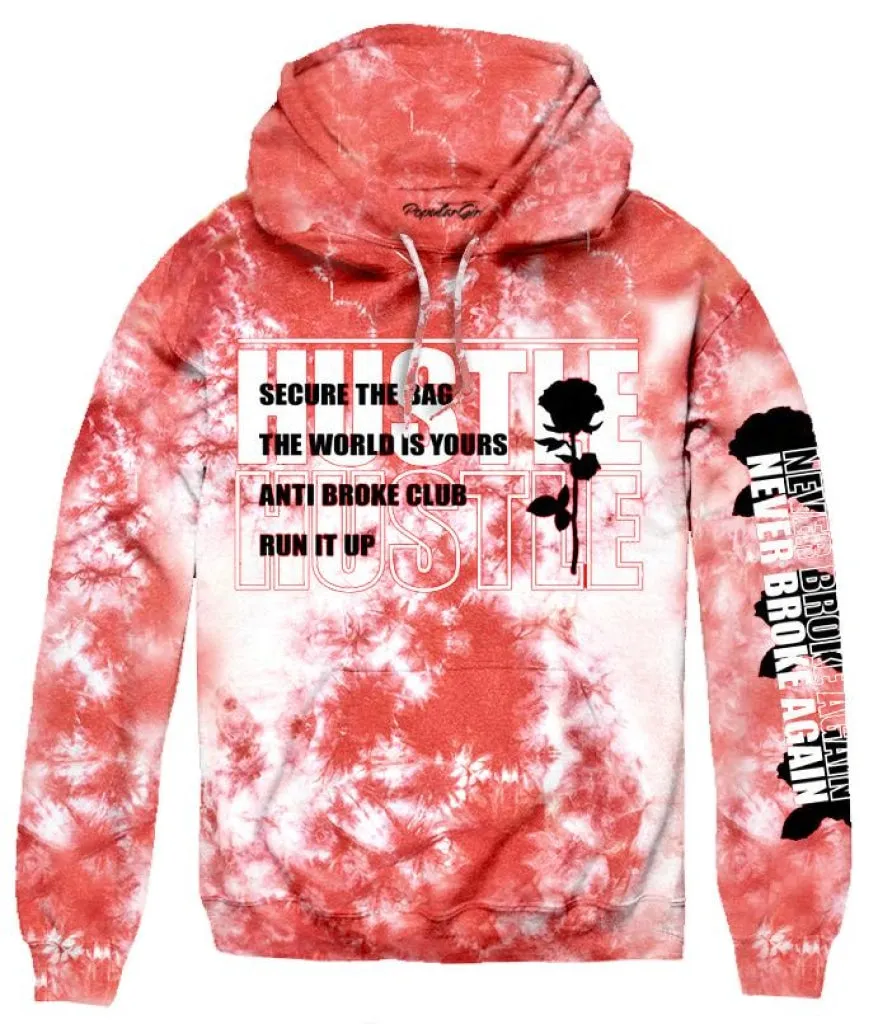 HUSTLE REPEAT TIE DYE HOODIE