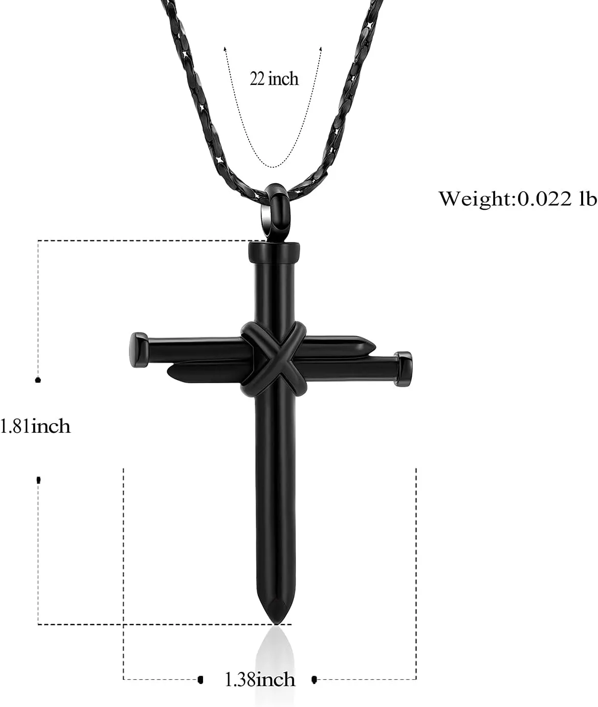 Imrsanl Cremation Jewelry for Ashes Nail Cross Urn Necklace Pendant Keepsake Religious Cross Memorial Ash Jewelry