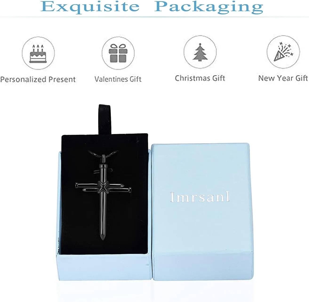 Imrsanl Cremation Jewelry for Ashes Nail Cross Urn Necklace Pendant Keepsake Religious Cross Memorial Ash Jewelry